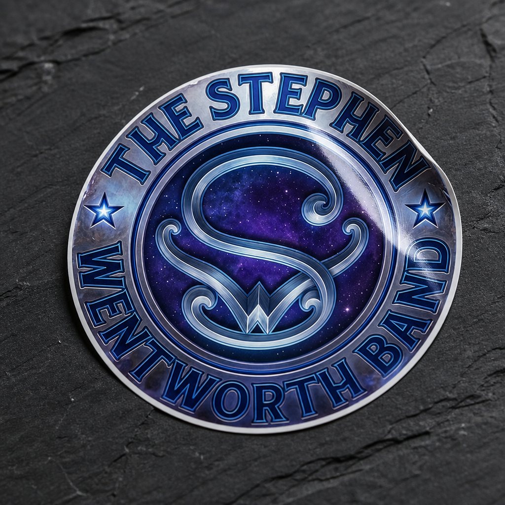 Die-cut vinyl sticker of the Stephen Wentworth Band emblem